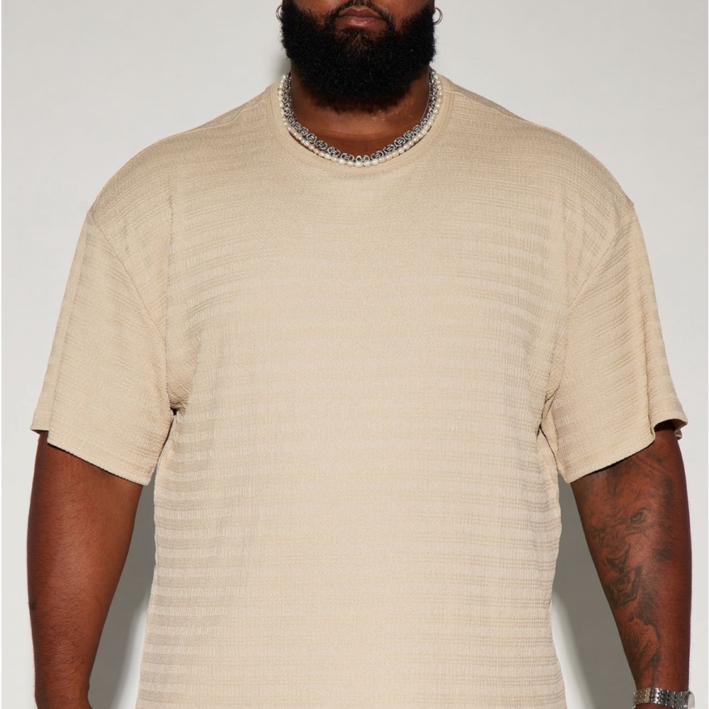 Fashion Nova Large Boca Basketball Tee -Tan